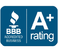 A logo badge for a Better Business Bureau (BBB) A+ rated business.